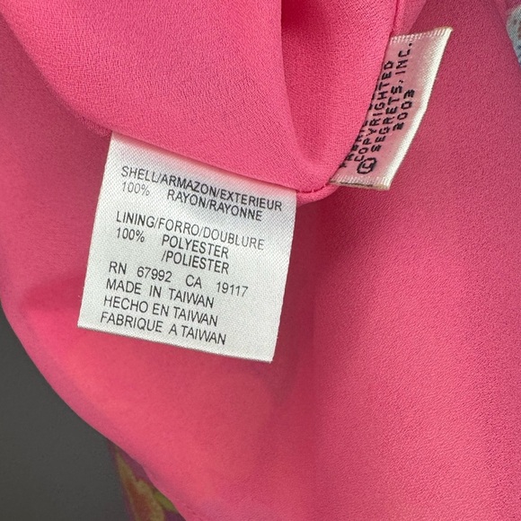 Vintage Y2K Sigrid Olsen Sport Pink Floral Sleeveless Midi Dress Women 8 Easter - Picture 9 of 10